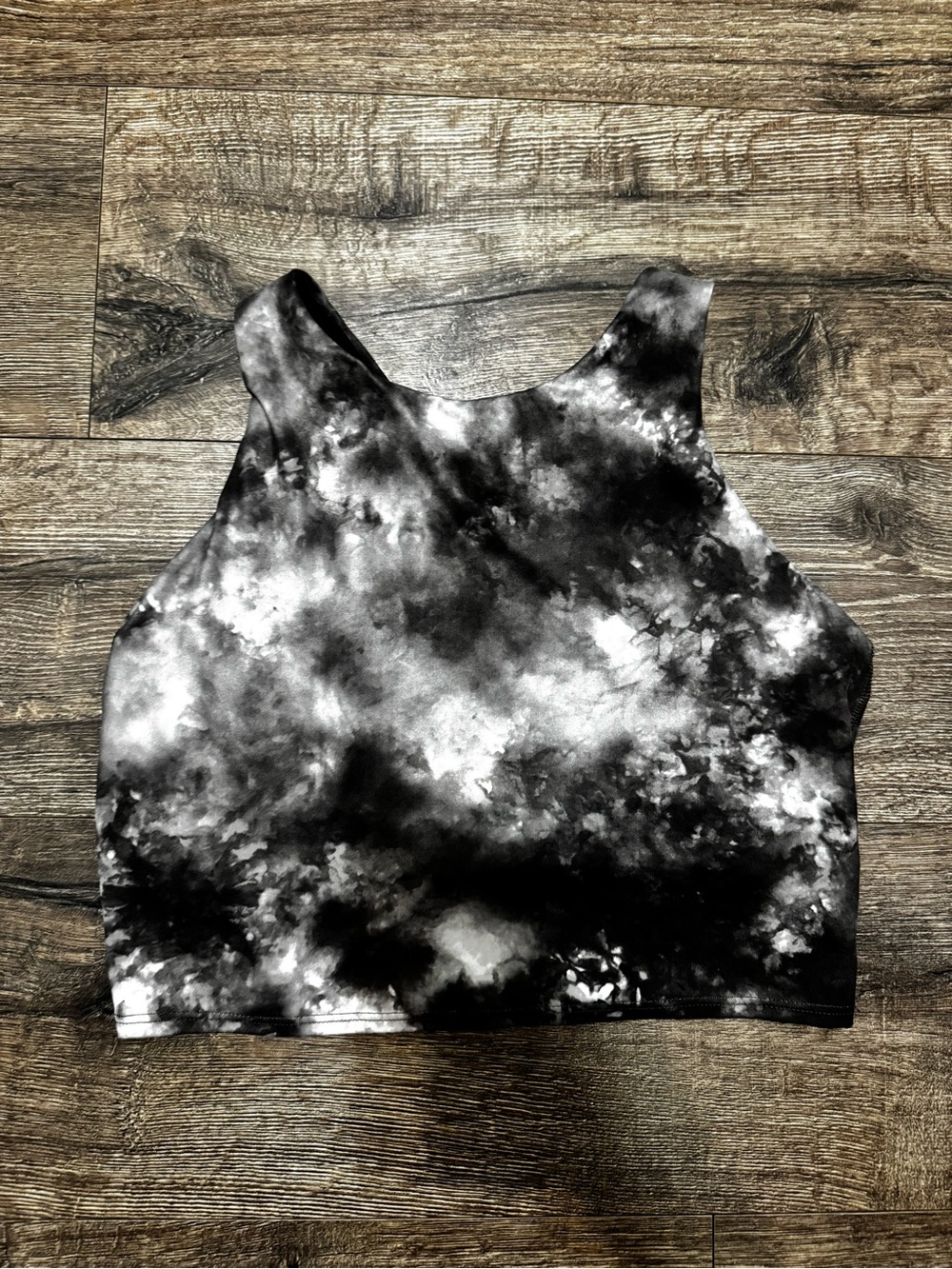 Athleta Women’s Black & White Tie-Dye Crop Top Size medium